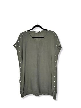 Wilfred Olive Short-Sleeve Tunic with Snaps
